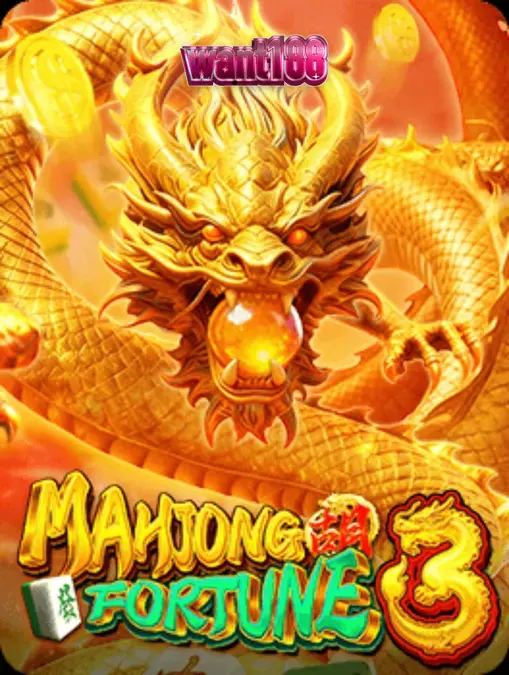 Tampilan visual slot Mahjong Fortune 3 dengan tema naga emas